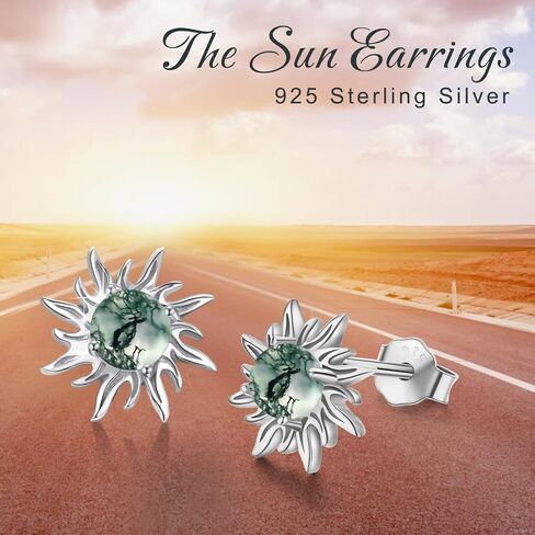 Cuoka نجمة Moonstone أقراط 925 الفضة الاسترليني Moonstone نجمة أقراط، بسيطة Moonstone نجمة أقراط مجوهرات عيد ميلاد التخرج هدية للنساء زوجة in Saudi Arabia