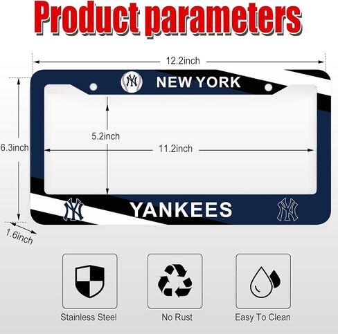 2PCS High-End Stainless Steel Sports Team Fans License Plate Frames for Cubs in Saudi Arabia