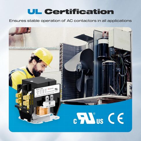 AC Contactor, Malictele 2 Pole 40 Amp 24V Coil Air Conditioner Contactor HVAC Contactor for AC Unit Outdoor Compatible Condenser Compressors Refrigeration Systems Motors etc in Saudi Arabia