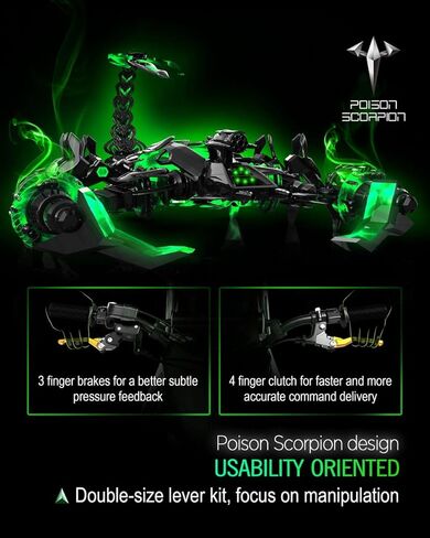 أذرع قابض فرامل الدراجة الترابية باللون الأزرق للطرق الوعرة/الترابية من POISON SCORPION متوافقة مع YZ125 YZ250 15-22 | YZ250F YZ426F YZ450F 09-22 | YZ250FX 20-22 | YZ450FX 19-22 | YZ125X 17-22 | YZ250X 16-22 in Kuwait