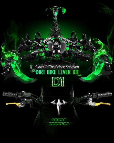 أذرع قابض فرامل الدراجة الترابية باللون الأزرق للطرق الوعرة/الترابية من POISON SCORPION متوافقة مع YZ125 YZ250 15-22 | YZ250F YZ426F YZ450F 09-22 | YZ250FX 20-22 | YZ450FX 19-22 | YZ125X 17-22 | YZ250X 16-22 in Kuwait