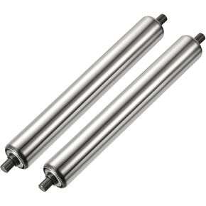 YOKIVE 2 Pcs Conveyor Roller, Stainless Steel Roller Replacement | Smooth Movement, Great for Factories, Warehouses Use(Silver, 1.5 Inch Dia, 12 Inch Length)