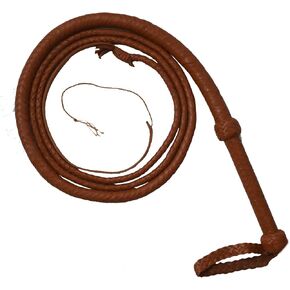 Tan Color 8ft Long Whip for Equestrians Cowhide Real Leather Horse Riding Bullwhips for Outdoor Sports and Professionals(wp-151c)