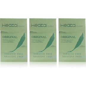 HEABAL Herbal Cigarettes - Original, Classic Flavor - Nicotine Free & Tobacco Free - 3 Pack (20/Pack, 60 Total) incl. Frugal Smoker Sticker