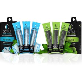 Cigtrus Natural Flavored Air Device - Inhaler | Fights Bad Habits & Oral Fixation Craving Relief |Tobacco-Free, Nicotine-Free, & Non-Electric | Fresh Spearmint & ICY Peppermint- 6 Pieces