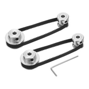 uxcell 2 Set GT-2 Synchronous Wheel 20&36 Teeth 5mm Bore, Aluminum Alloy Timing Pulley Wheel with 2Pcs Length 200mm Width 6mm Belt for 3D Printer, CNC Machine (20-36T-5B-6)