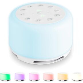 Homedics SoundSleep Aura, Sound Machine for Better Sleep, 7-Color Mood-Enhancing Light, 28 Soothing Sounds, Bluetooth Compatible, Meditation & Mindfulness Aid, Portable