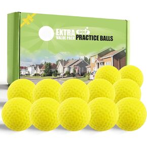 FINGER TEN Golf Practice Balls More Weight Real Ball Travel Value 12/24 Pack, 1/3 Distance of Regulation Golf Ball for Backyard Garden School, Ture Flight Feel Indoor Outdoor Use
