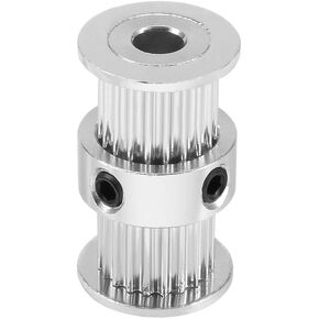 uxcell Aluminum Double-Headed GT2 20 Teeth 5mm Bore Timing Belt Pulley Flange Wheel for 3D Printer