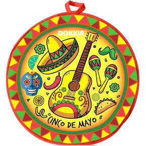 DOKKIA Tortilla Warmer Taco 12 Inch Insulated Cloth Pouch - Microwavable Use Fabric Bag to Keep Food Warm (12 Inch, Sunburst Carnival Talavera Sunflower Mayan Aztec)