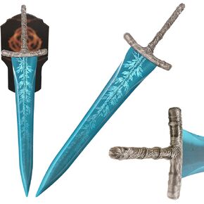 48 inch All Metal Anime Blue Moonlight Dark Moon Greatsword Carian Ranni's Sword with Display Plaque for Collection, Display, Cosplay
