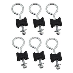 6PCS Galvanised Steel Trampoline Screw Circle Type Screw Nut Trampoline Fixing Fitting Trampoline Replacement Part Suitable for Trampolines and Gym Equipment