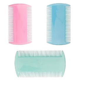 Lice Combs, Double Sided, 3 Pieces, Nit Combs, Remove Head Lice, Nits, Fleas, Multicolor, Medium