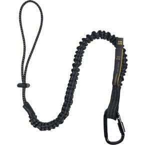 TRSMIMA Safety Tether Tool Lanyard - 5 Pack Stretch Strap Safety Fall Protection Tools Leash with Screw Lock Carabiner Clip Mountaineering Safety Compliance for Scaffold Erectors