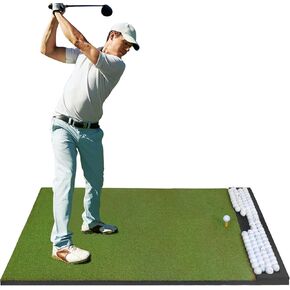 5x4ft Golf Hitting Mat with Integrated Ball Tray, High-Density Artificial Turf for Indoor & Outdoor Golf Training Mats