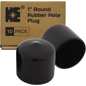 Cosmostar 2" Inch (50.8 mm) Round Rubber Hole Plugs - Durable Black End Caps for Metal Tubing, Fences, Chair & Furniture Legs | Easy Glide Protection & Secure