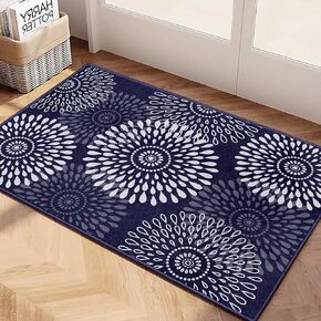 LuxStep Area Rug, 2'x3' Entryway Rug, Non-Slip Washable Hallway Runner Rug, Ultra-Thin Foldable Indoor Carpet for Kitchen Bedroom Bathroom, Blue