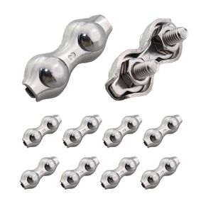 4PCS Silver 304 Stainless Steel Wire Rope Double Clevis M6 Plate Fastening Clevis Double Bolt Rope Clevis Aircraft Fastener for Ship Fitting Cranes Mining Transport