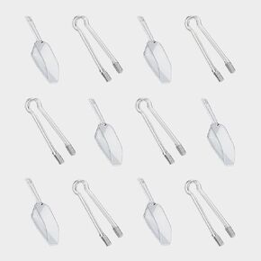 Plastic Ice Tongs and Scoops Mini Kitchen Tongs Utility and Kitchen Scoops Ice Shovel Scoop Ice Cube Buffet Scoop for Cocktail Whiskey Tea Party Candy Dessert Buffet
