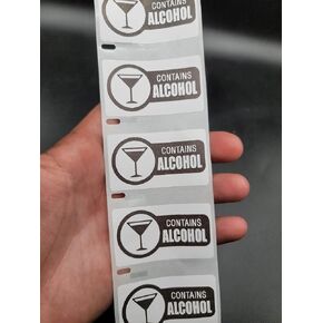 20PCS Contains Alcohol Warning Labels Stickers Sticker Label Bulk Pack