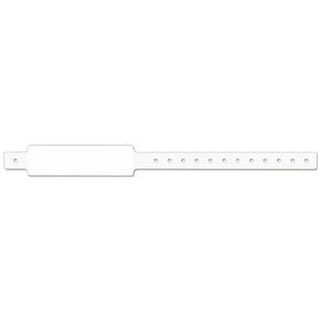 WBCA23T-1 Thermal Confident Adult Direct Wristbands, Permanent Snap Closure, 11.5" Length x 1.125" Width, 3" x 1" Information Area, 1.5" Core Size, 6.5" Outer Diameter, White (Case of 500)