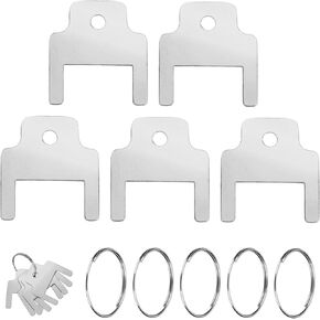 5pcs 770301 Paper Towel Dispenser Key, Stainless Steel Toilet Paper Dispenser with 5 Key Rings Tissue Paper Towel Holder Key Compatible with Kimberly Clark