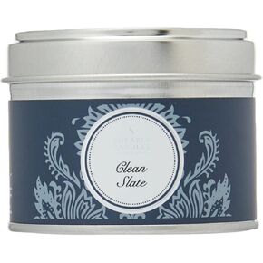 Shearer Candles Clean Slate, Scented, Tin Candle, Cotton Wick, Fragrance & Essential Oils, Grey, White Silver, Small