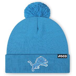 FOCO NFL Team Logo Basic Pom Beanie Hat