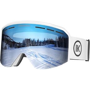 Ski/Snowboard Goggles for Men Women & Youth - OTG Snow Snowboard Skiing Goggles Anti Fog - Silver 10%