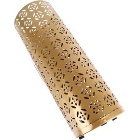Heayzoki Umbrella Stand, Umbrella Holder for Entryway, Round Proof Waterproof Hollow Metal Umbrella Holder Bin for Home Entryway (Gold)