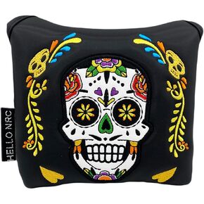Skull Square Golf Putter Cover Black, White, Blue, Purple