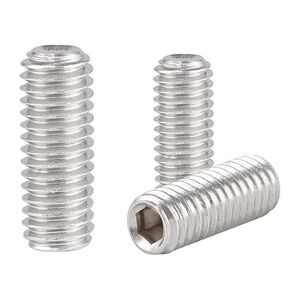 M6-1x25mm Hex Socket Set Grub Screws,Headless Cup Point,Flat Point Grub Bolt,Internal Hex Drive,304 Stainless Steel,Headless Concave End,Metric External Thread,for Towel Rack Door Knob,Pack of 20