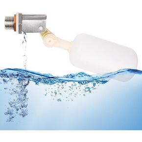 Float Valve 1/2 Inch,Stainless Steel Valve with Plastic Water Float Ball Valve Auto Fill Float Valve with Adjustable Arm for Water Trough,Fountains,Ponds,Pool,Aquariums,Animal Waterer Bowl
