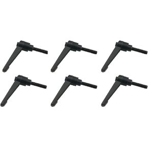 6PCS Adjustable Clamping Bar Handle M6x25mm Threaded Bolt Knob Screw Locking Quick Release Ratchet Button Handle for Milling Machine Drilling Machine Lathe Black