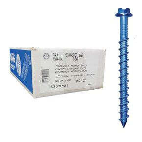 ITW RED HEAD 1/4 inch x 1-1/4 inch Tapcon,HW4-114 Hex Head Concrete Screw for Anchoring to Masonry,Block or Brick (500 per Case)