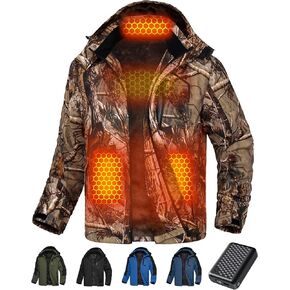 Wulcea Graphene Heated Jacket for Men Fur Lined with 16000mAh Battery Pack