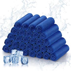 30 Pcs Cooling Towels for Neck and Face - Cooling Neck Wraps Cooler Towels for Hot Weather - Cool Cold Rags Towels for Extreme Heat (40"X12") with Fitness, Yoga, Golf, Running and Working Out