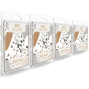 UCC Plant Based Natural Wax Melts, Strong Fragrance, Long Lasting Premium Soy Scented Melts Cubes, Wax Melts Tarts, Colored Wax Melt - 4 Pack