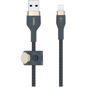 Belkin BoostCharge Pro Flex Braided USB Type A to Lightning Cable (2M/6.6FT), MFi Certified Charging Cable for iPhone 14, 13, 12, 11, Pro, Max, Mini, SE, iPad - Blue