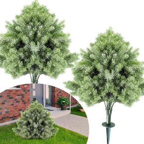 4 Pack Artificial Cedar Topiary Ball with Spike 24 inch Outdoor Cypress Cedar Ball Bush with Spike UV Resistant Cedar Bushes Topiary Shrubs Ball Decor for Outdoor Garden Yard Indoor