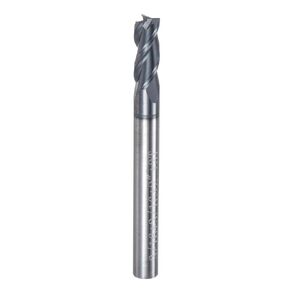 uxcell Carbide Square End Mill, 3/16" Diameter TiAlN Coated 3 Flutes Milling Bit Cutter, for Hardened Steel Stainless Steel Alloy Metal, 3/16" Shank 9/16" Cut Length 2" Long HRC55