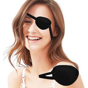 MYUBWTF Black Single Eye Mask, Pirate Skull Crossbone eye patch，Adjustable 3D Eye Patch for Adult and Kid (No Pattern)