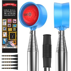 9Ft/12Ft Telescopic Stainless Steel Golf Ball Retriever for Water, High Durability Double Sided Golf Ball Picker Upper, Men's and Women's Golf Accessories Gifts.