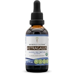 Secrets of the Tribe Astragalus USDA Organic | Alcohol-Free Extract, High-Potency Herbal Drops | Made from 100% Certified Organic Astragalus (Astragalus membranaceus) Dried Root (4 oz)