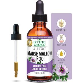 Botanic Choice Marshmallow Root Liquid Extract - Alcohol Free, Gluten Free, Traditional Throat and Respiratory Support 1 fl. oz.