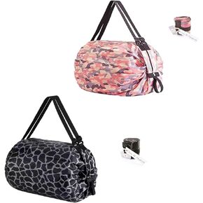Dos & Nueve, 2 Pcs Portable Folding Duffel Bag, Large Capacity Multipurpose Storage Bag, Sports Travel Shoulder Bag