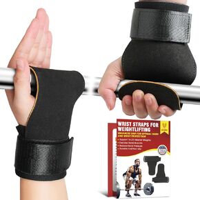 Wrist Straps for Weightlifting, Triple-Layer Lifting Straps for Deadlifts and Powerlifting with Adjustable Padded Wrist Wraps, Gym Wrist Wraps for Grip Strength & Wrist Protection(Pair)