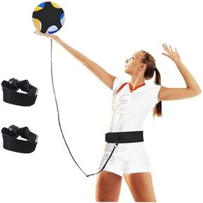 Haploon Volleyball Training Equipment Aid,Elastic Solo Volleyball Trainer Kit with Adjustable Waist Belt Ball Pouch Hand Strap for Practicing Serving, Spiking, Volleyball Training Waist Strap Kit