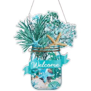 Capoda Summer Wooden Door Sign Hello Sunshine Sunflower Hanging Sign with Rope for Front Door Rustic Farmhouse Door Hanger Decorations for Home Indoor Outdoor Wall Decor (Sunflower)