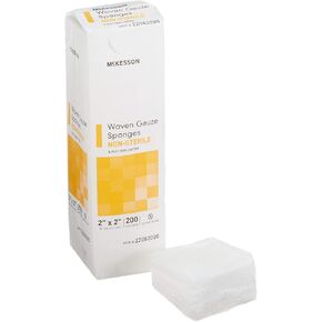 McKesson Woven Gauze Sponges, Non-Sterile, 8-Ply, 100% Cotton, 2 in x 2 in, 200 per Pack, 5 Packs, 1000 Total